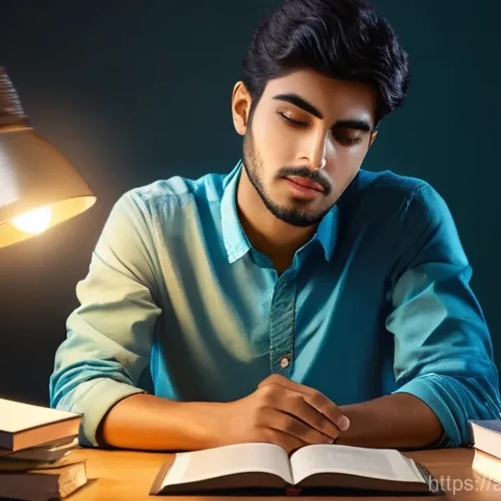 항공운항관리사 시험 실수 사례 - **Prompt 1: Serene Focus Amidst Study Pressure**
"A photorealistic image of a young Arab male st...