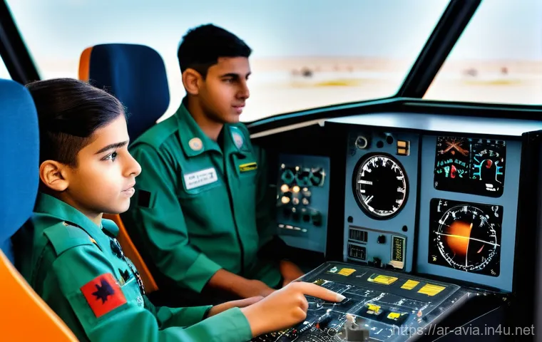 항공운항관리사 리스크 관리 - **Prompt:** A futuristic, high-tech aviation operations center in Dubai. A diverse team of male and ...