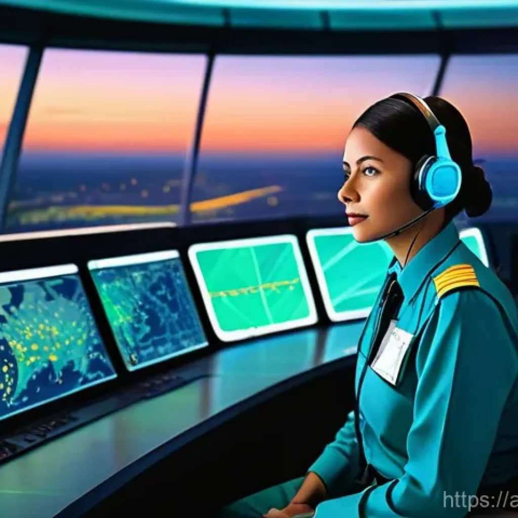 항공운항관리사와 국제 협력 - **Prompt: Dedicated Air Traffic Controller in a High-Tech Control Center**
    "A dedicated air traf...