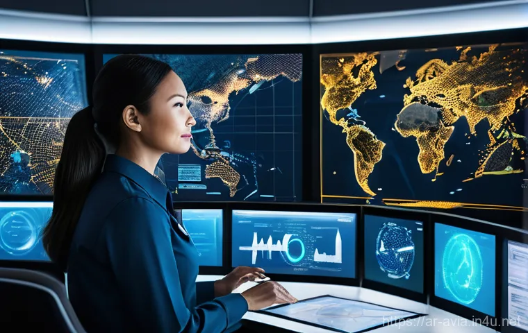 항공운항관리사 항공사례분석 - A diverse team of calm, professional flight dispatchers, including a male and female in their 40s, i...