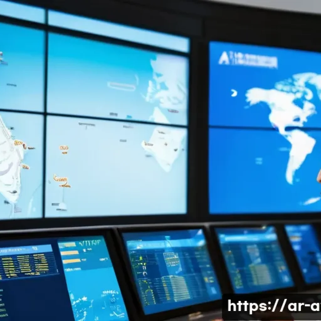 항공운항관리사 이론 정리 - A sophisticated air traffic control center in a Middle Eastern airport, featuring diverse aviation p...